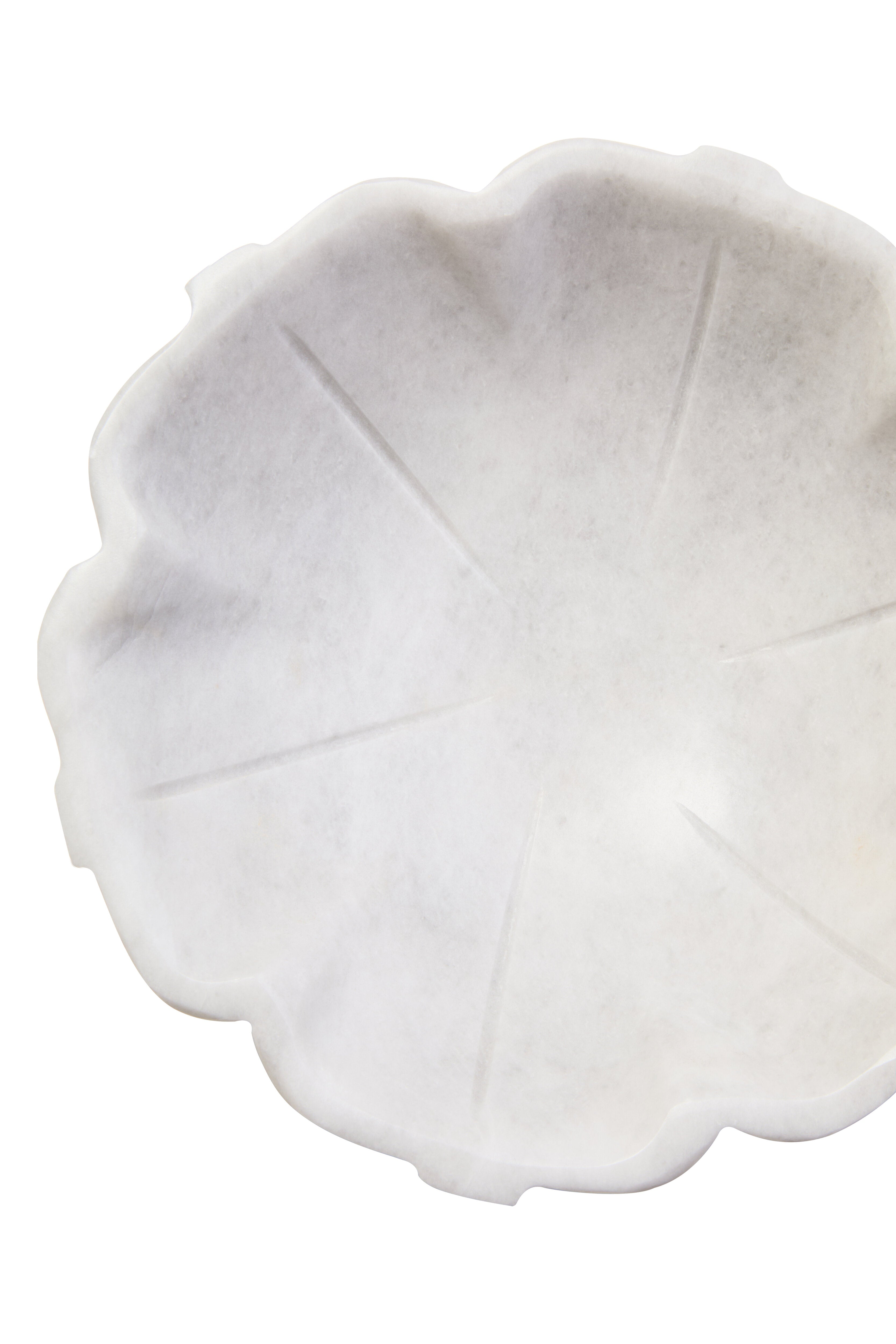 Visso White Marble Lotus Bowl | Small